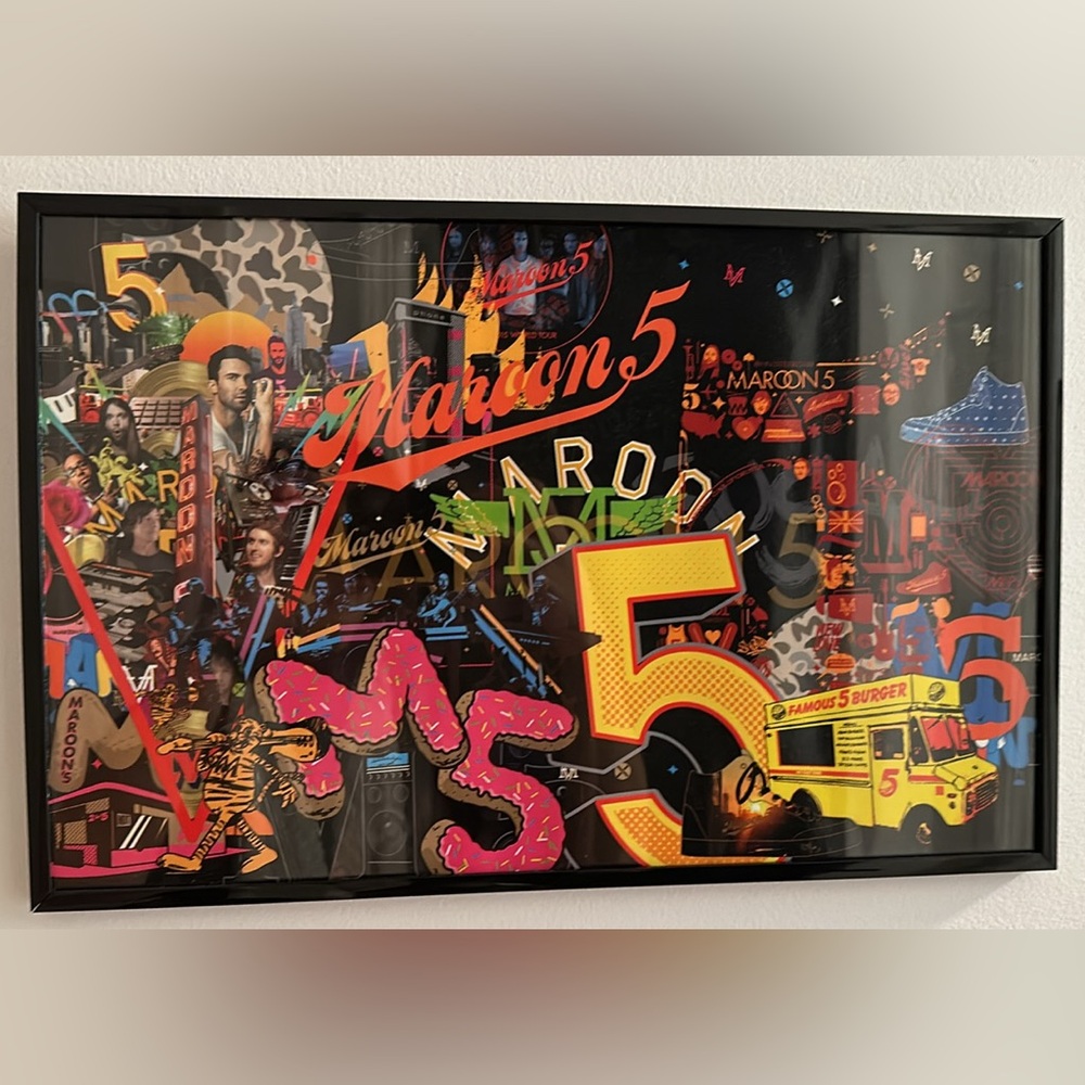 Framed Maroon 5 VIP Tour Poster 2015